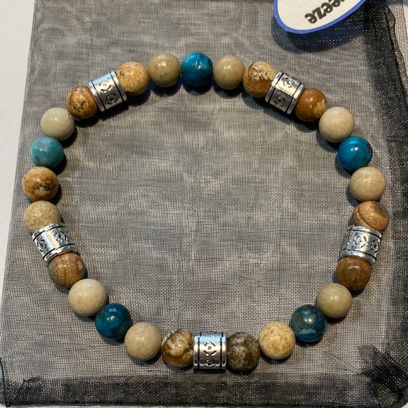 Natural Stone Men’s Stack Bracelet Set - Picture 2 of 7